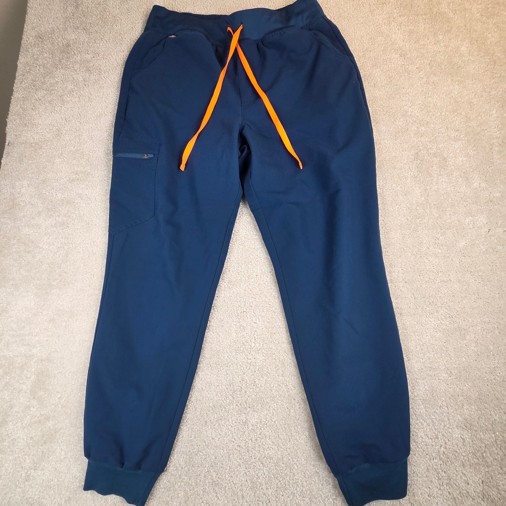 FIGS Navy Blue HW Zamora Jogger Scrub Pants Womens Large Blue